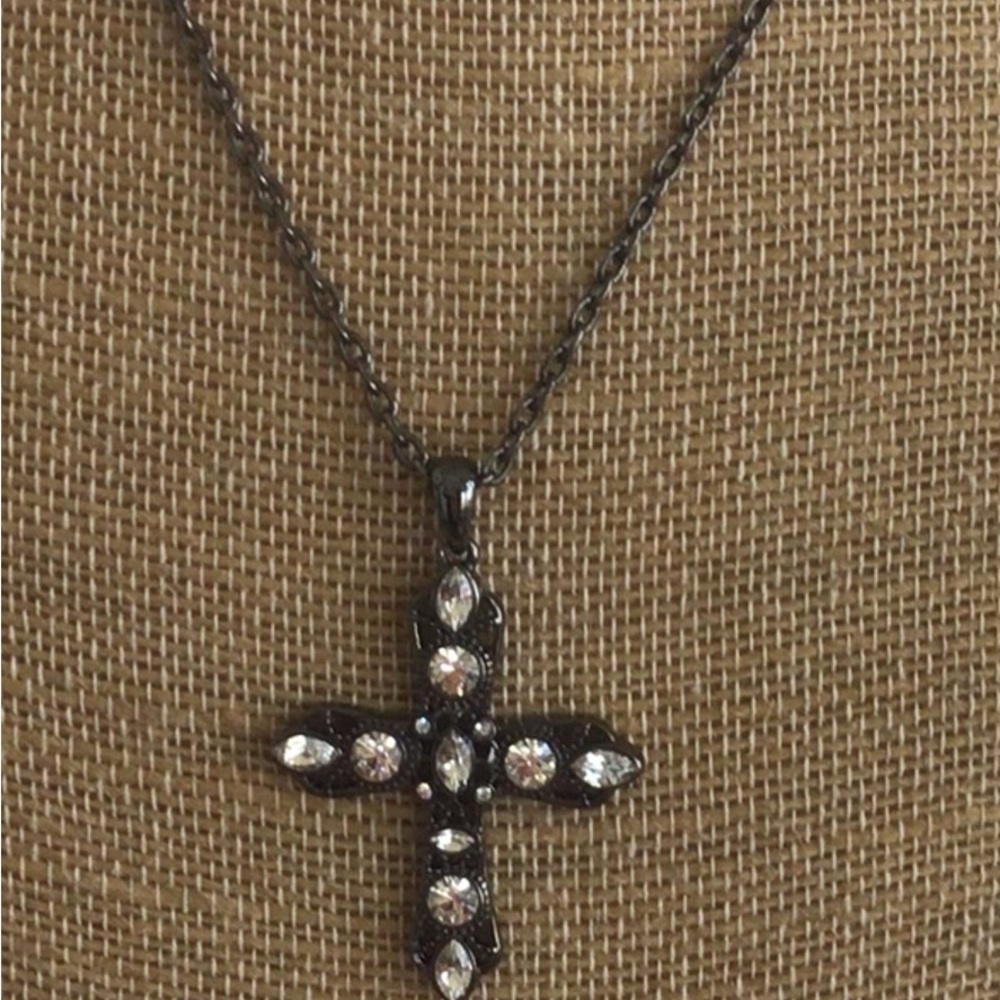 Lia Sophia Crystal Cross Necklace